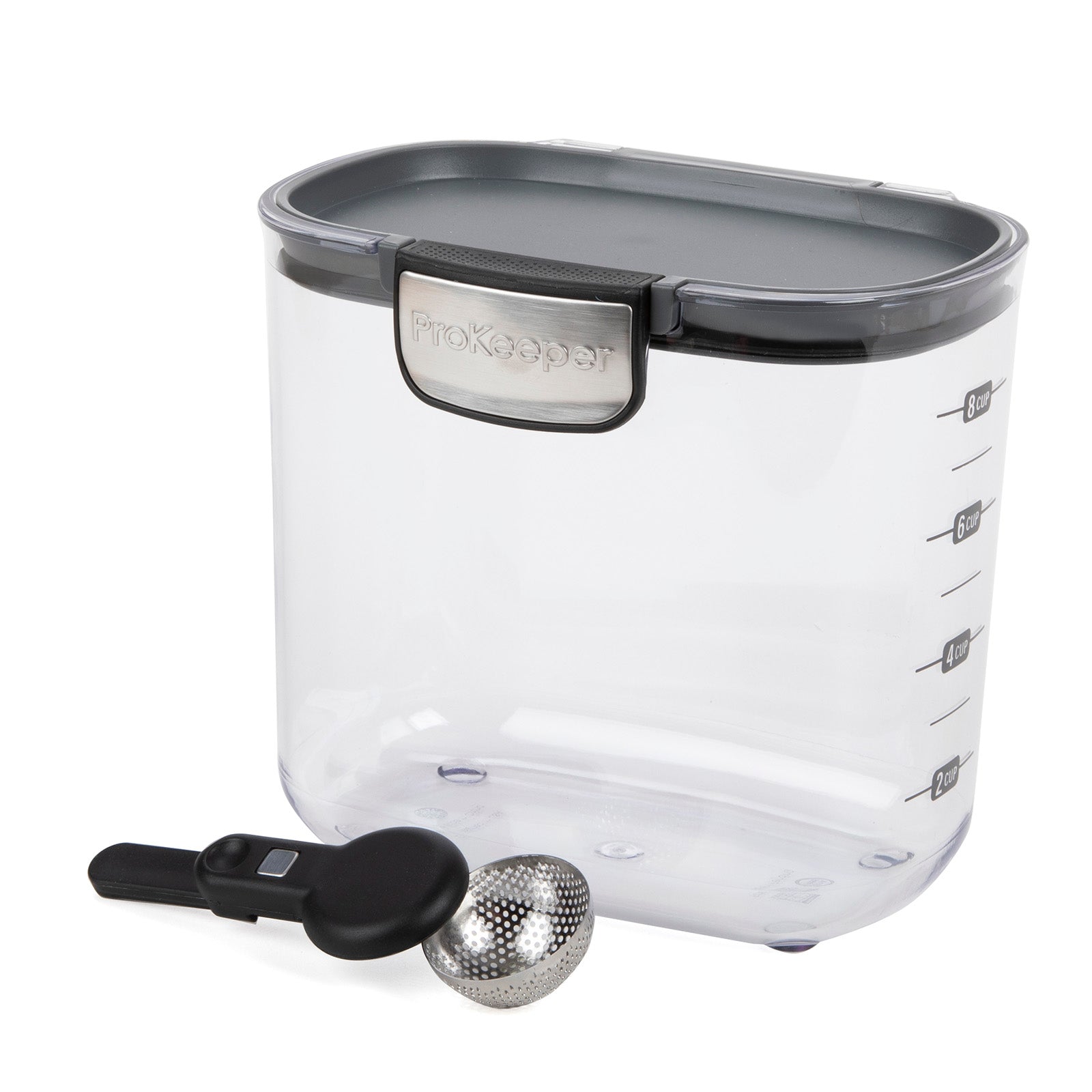 Progressive International ProKeeper+ Airtight Powdered Sugar Storage Container, Clear Plastic