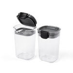 Progressive International ProKeeper+ Airtight Seasoning Storage Containers, Set of 2, Clear Plastic