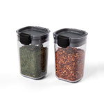 Progressive International ProKeeper+ Airtight Seasoning Storage Containers, Set of 2, Clear Plastic