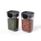 Progressive International ProKeeper+ Airtight Seasoning Storage Containers, Set of 2, Clear Plastic