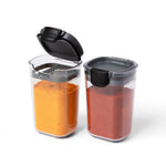 Progressive International ProKeeper+ Airtight Seasoning Storage Containers, Set of 2, Clear Plastic