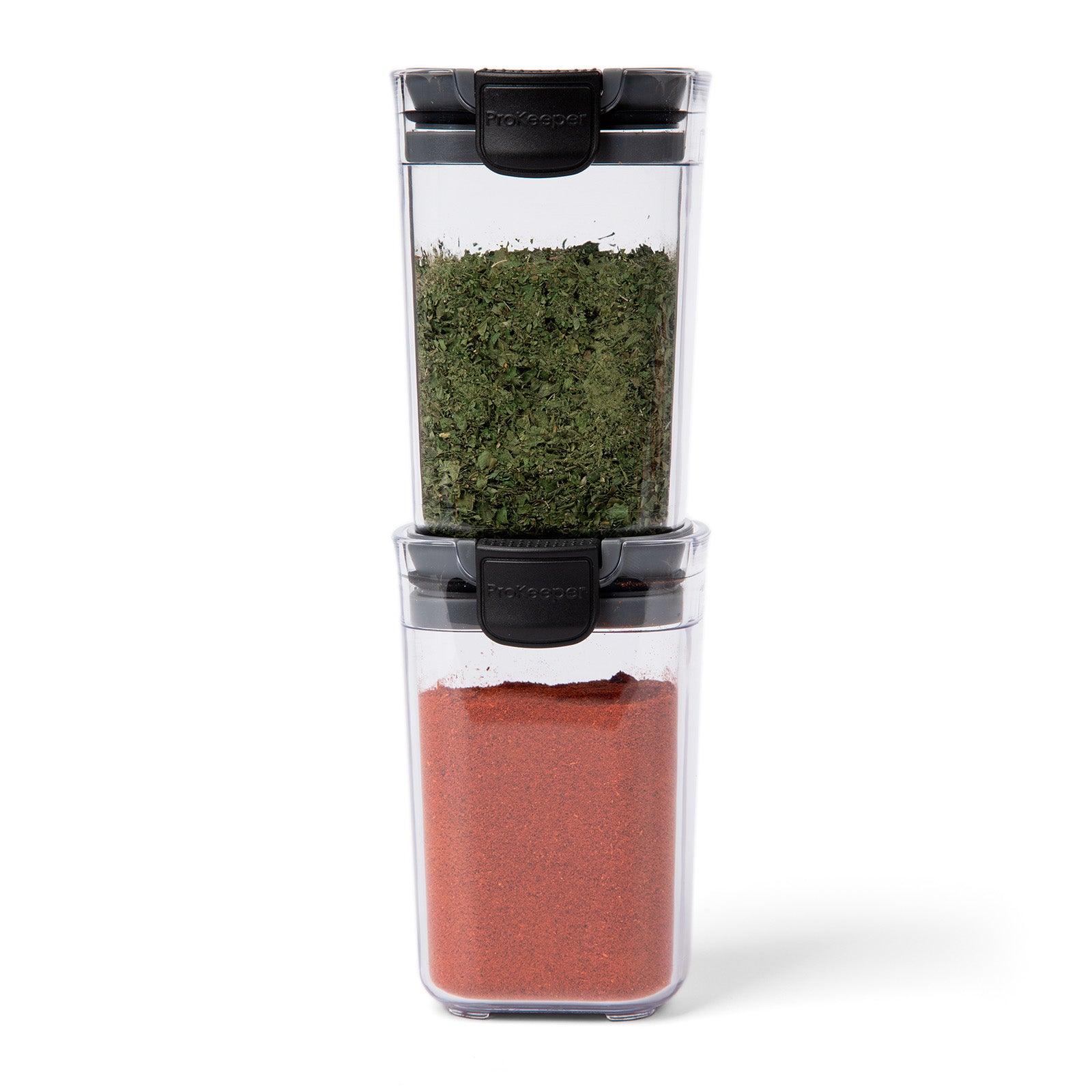 Progressive International ProKeeper+ Airtight Seasoning Storage Containers, Set of 2, Clear Plastic