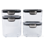 Progressive International ProKeeper+ Airtight Pantry Storage Container Set, Clear Plastic