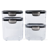 Progressive International ProKeeper+ Airtight Pantry Storage Container Set, Clear Plastic