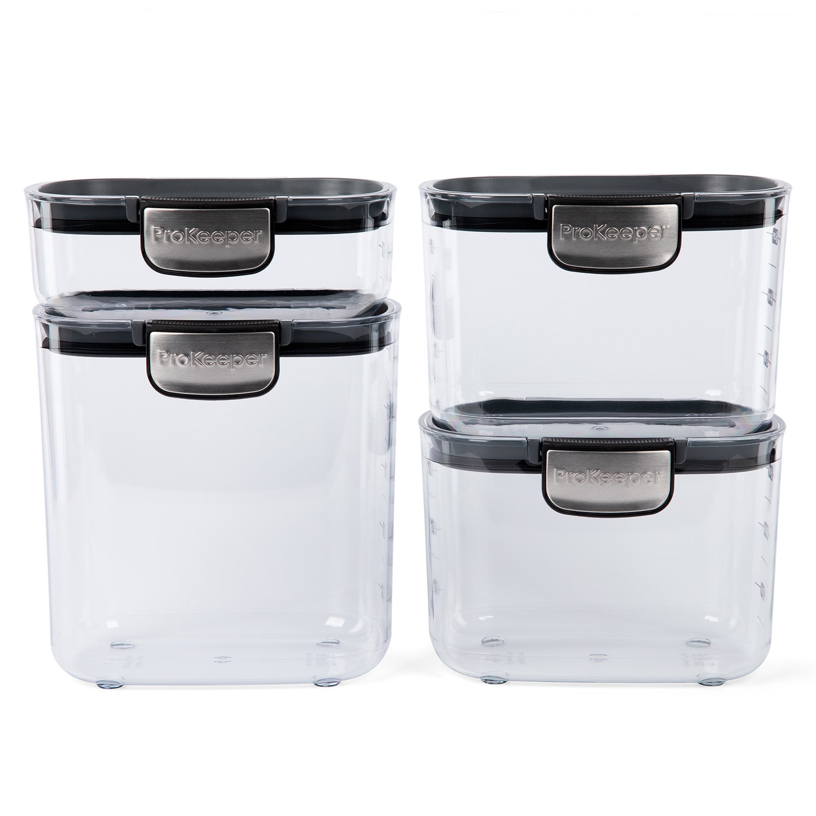 Progressive International ProKeeper+ Airtight Pantry Storage Container Set, Clear Plastic