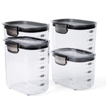 Progressive International ProKeeper+ Airtight Pantry Storage Container Set, Clear Plastic