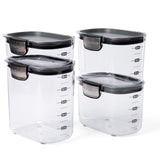 Progressive International ProKeeper+ Airtight Pantry Storage Container Set, Clear Plastic
