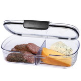 Progressive International ProKeeper+ Airtight Split Deli Storage Container, Clear Plastic