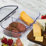Progressive International ProKeeper+ Airtight Split Deli Storage Container, Clear Plastic