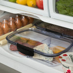 Progressive International ProKeeper+ Airtight Split Deli Storage Container, Clear Plastic
