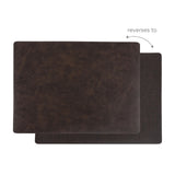 KAF Home Santiago Rectangular Bio Based Vinyl Placemat, Dark Brown