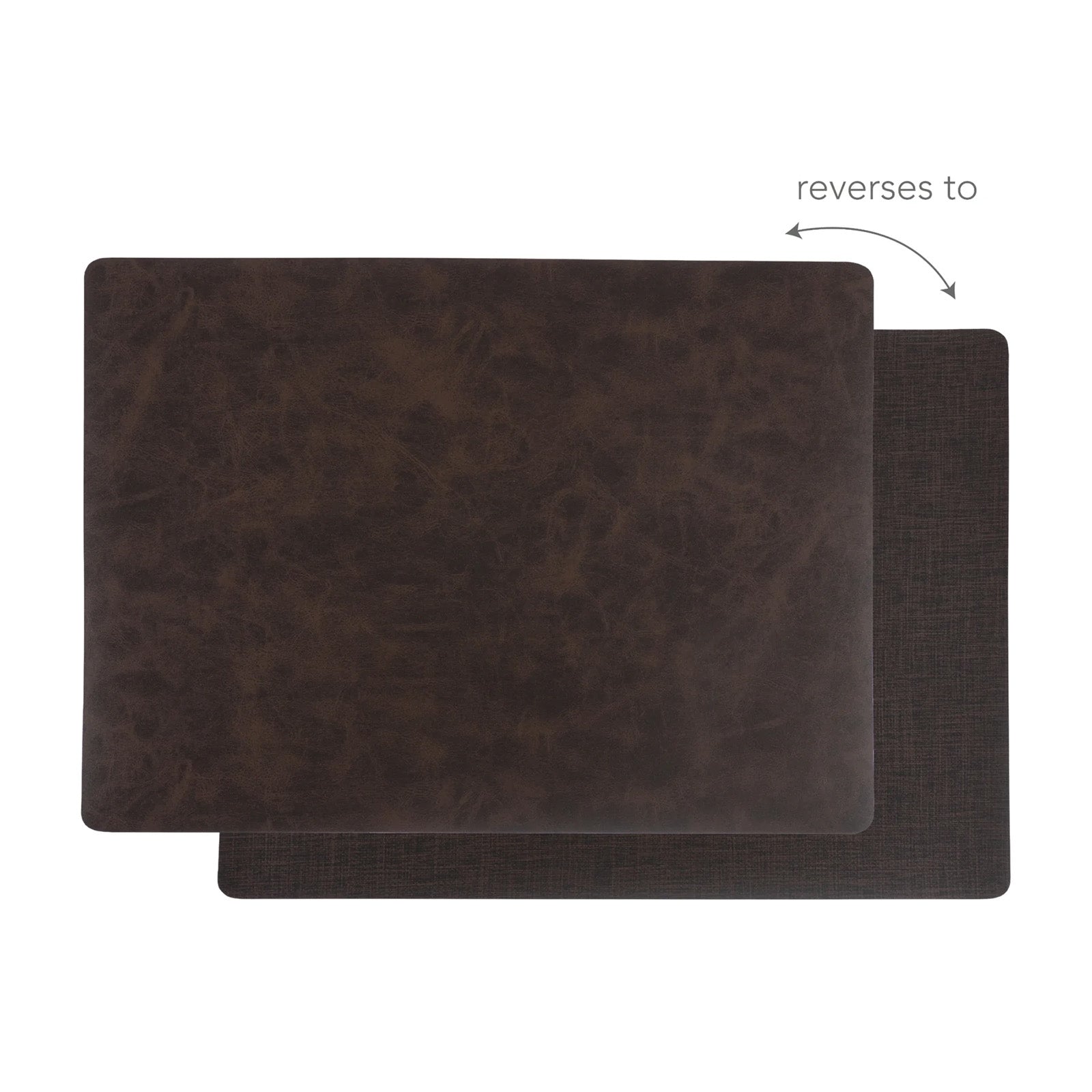 KAF Home Santiago Rectangular Bio Based Vinyl Placemat, Dark Brown