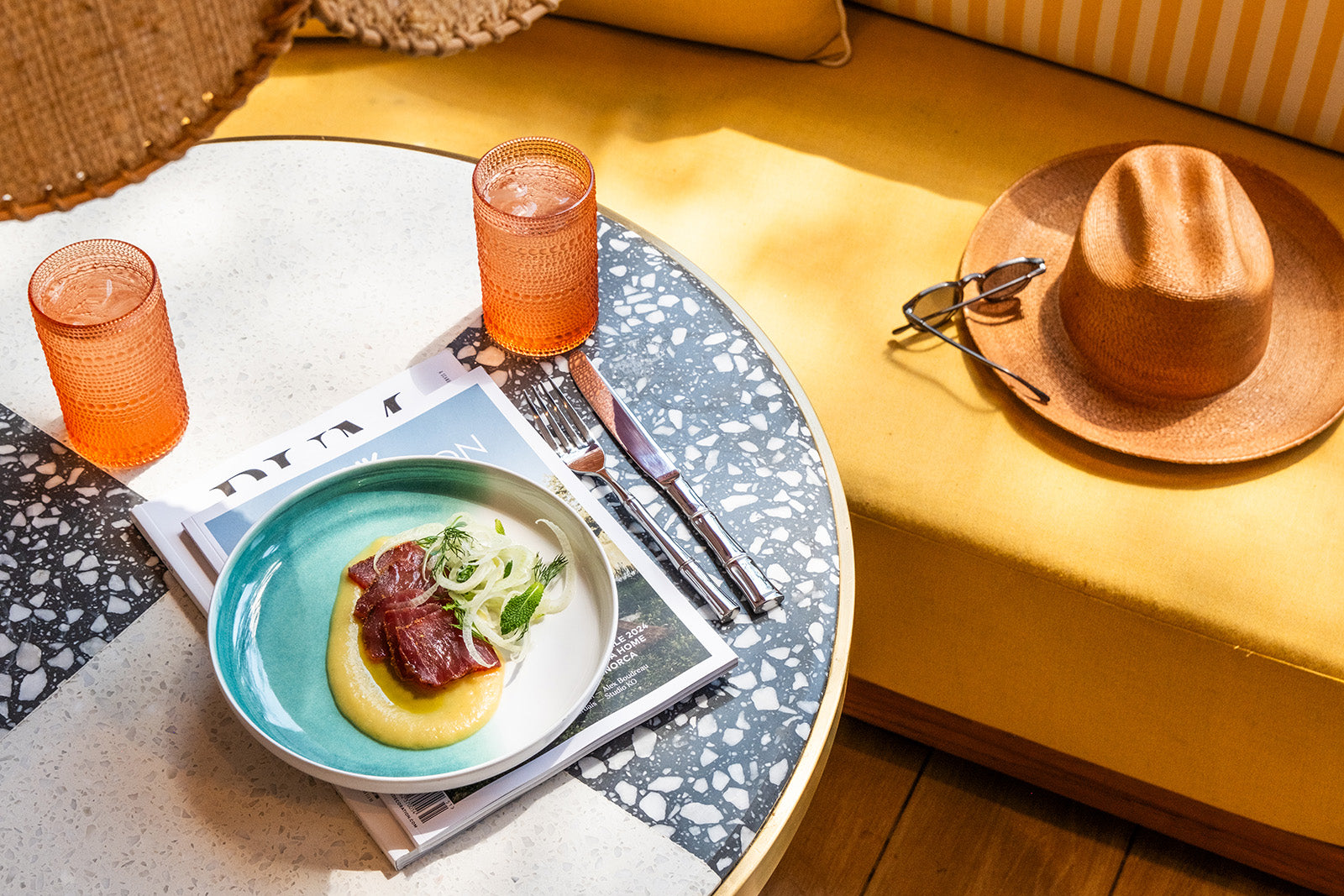 Fortessa Orbetto Outdoor Iced Beverage Cocktail Glass 4 Pack, 13 ounce, Coral Blush