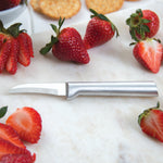 Rada Cutlery 2.38-Inch Granny Paring Knife Set of 2, Silver Handles & Quick Edge Knife Sharpener