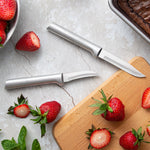 Rada Cutlery 2.38-Inch Granny Paring Knife Set of 2, Silver Handles & Quick Edge Knife Sharpener