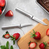 Rada Cutlery 3.25-Inch Regular Paring Knife Set of 2, Silver Handles & Quick Edge Knife Sharpener