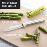 Rada Cutlery 3.25-Inch Regular Paring Knife Set of 2, Silver Handles & Quick Edge Knife Sharpener