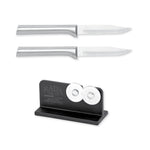 Rada Cutlery 3.25-Inch Regular Paring Knife Set of 2, Silver Handles & Quick Edge Knife Sharpener