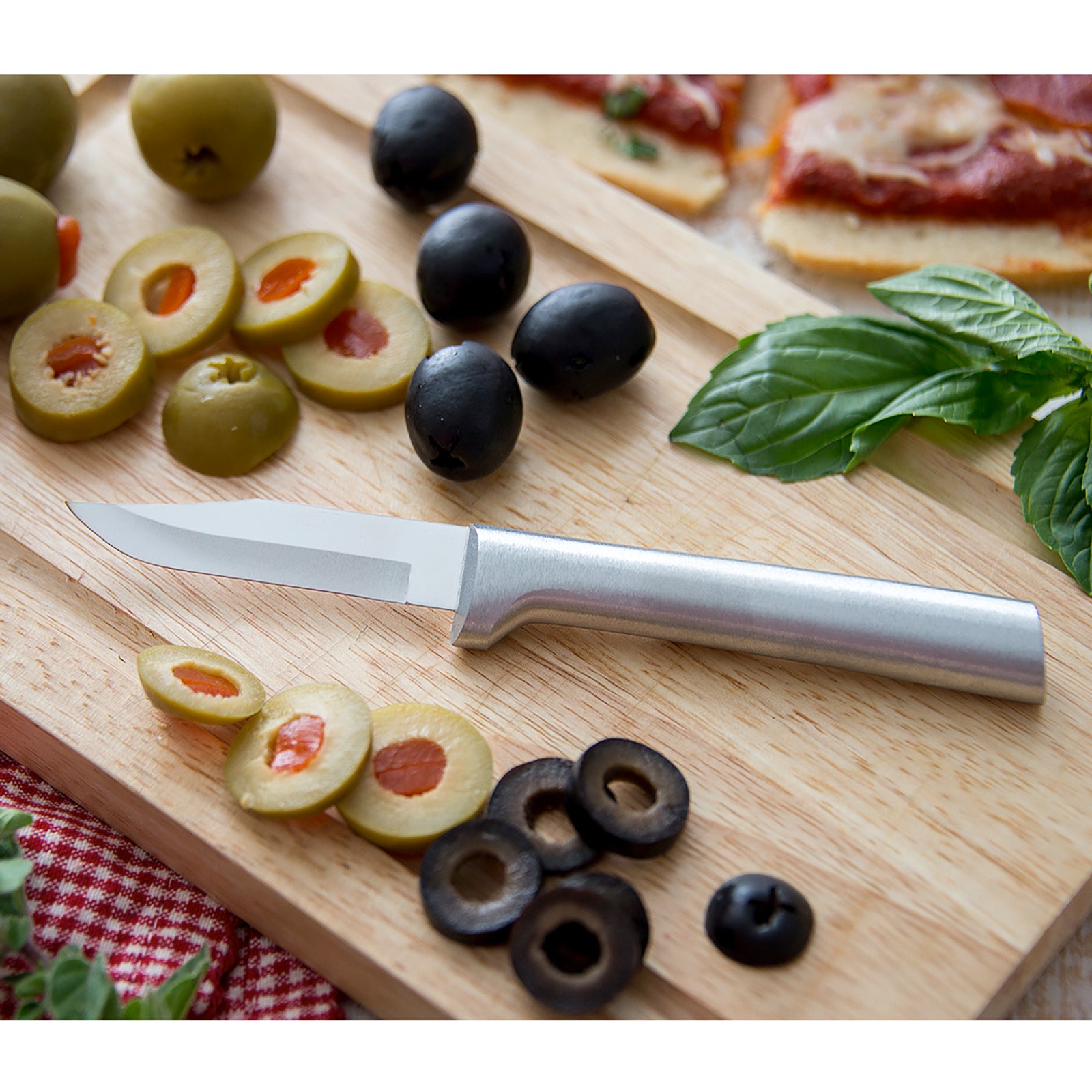Rada Cutlery 2.5-Inch Peeling Paring Knife Set of 2, Silver Handles & Quick Edge Knife Sharpener