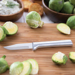 Rada Cutlery 2.5-Inch Peeling Paring Knife Set of 2, Silver Handles & Quick Edge Knife Sharpener