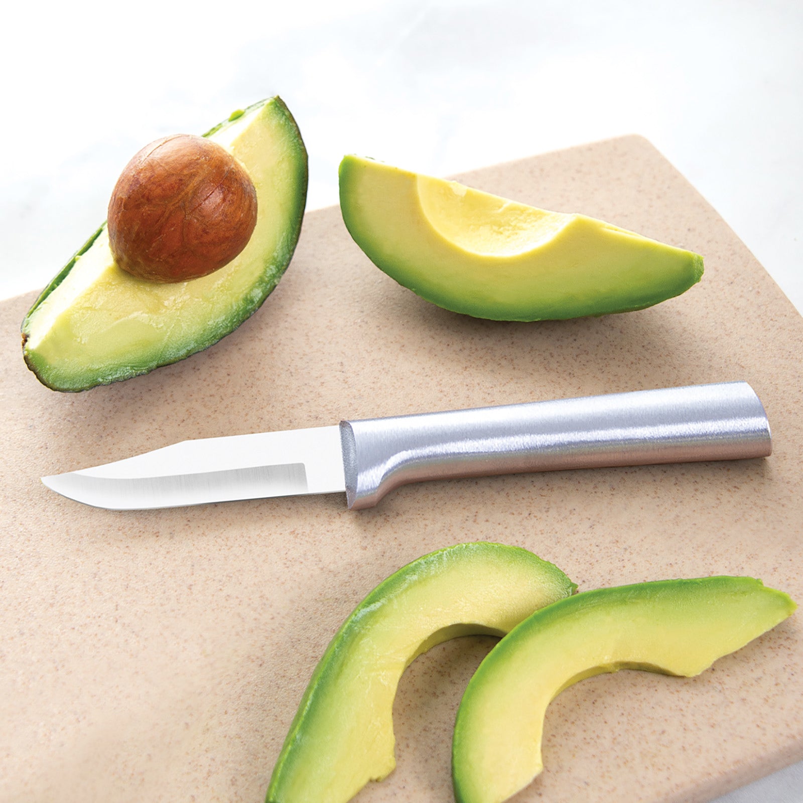 Rada Cutlery 2.5-Inch Peeling Paring Knife Set of 2, Silver Handles & Quick Edge Knife Sharpener