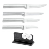 Rada Cutlery Paring & Peeling Knife Set, 4 Knives & Quick Edge Knife Sharpener