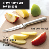 Rada Cutlery Heavy Duty 3.25-Inch Paring Knife Set of 2, Silver Handles & Quick Edge Knife Sharpener