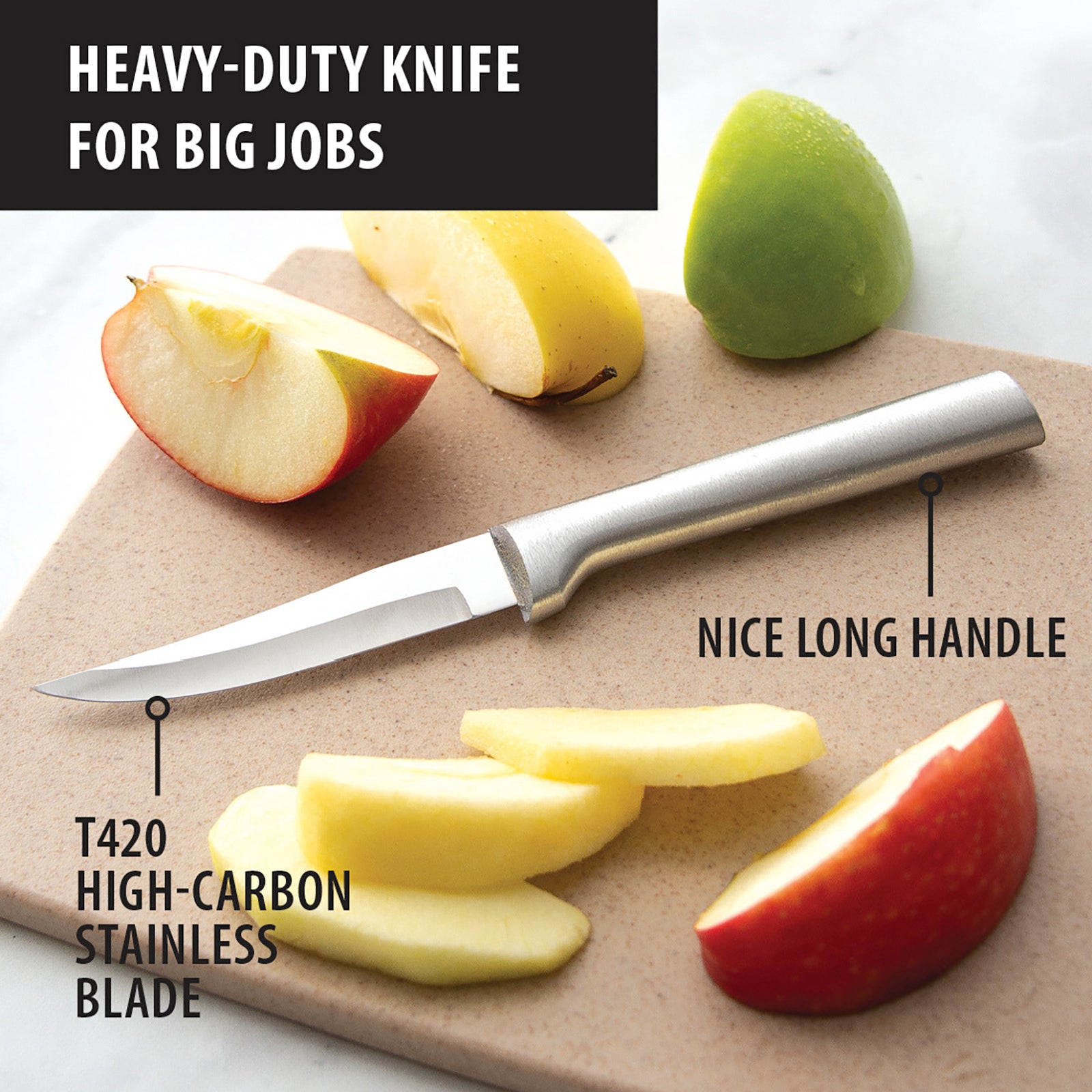 Rada Cutlery Heavy Duty 3.25-Inch Paring Knife Set of 2, Silver Handles & Quick Edge Knife Sharpener