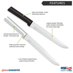 Rada Cutlery 7-Inch Slicer Knife Set of 2, Silver Handles & Quick Edge Knife Sharpener