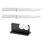 Rada Cutlery 7-Inch Slicer Knife Set of 2, Silver Handles & Quick Edge Knife Sharpener