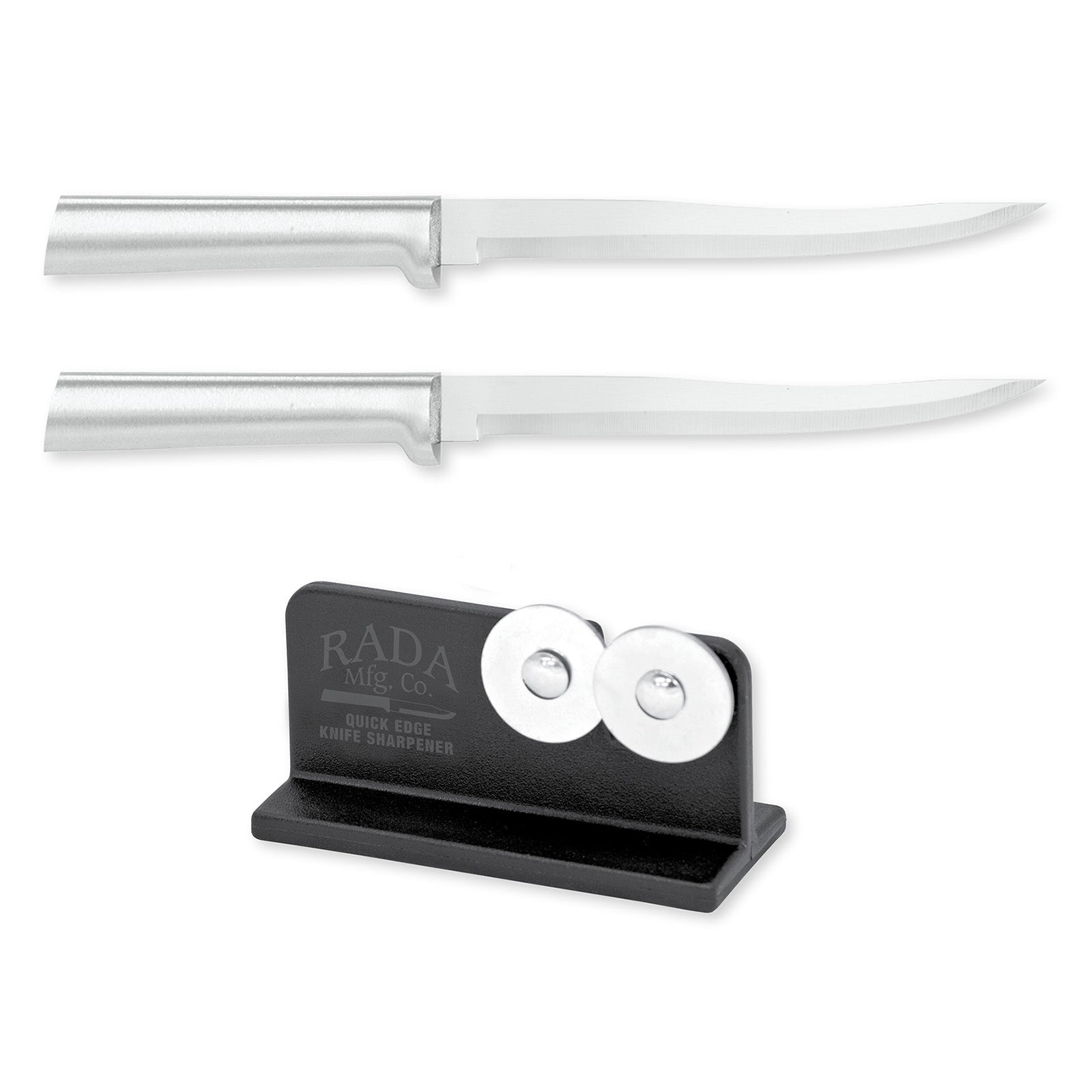 Rada Cutlery 6.625 Carver Boning Knife Set of 2 & Quick Edge Knife Sharpener