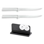 Rada Cutlery 6.625 Carver Boning Knife Set of 2, Silver Handles & Quick Edge Knife Sharpener