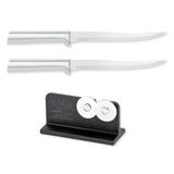 Rada Cutlery 6.625 Carver Boning Knife Set of 2, Silver Handles & Quick Edge Knife Sharpener