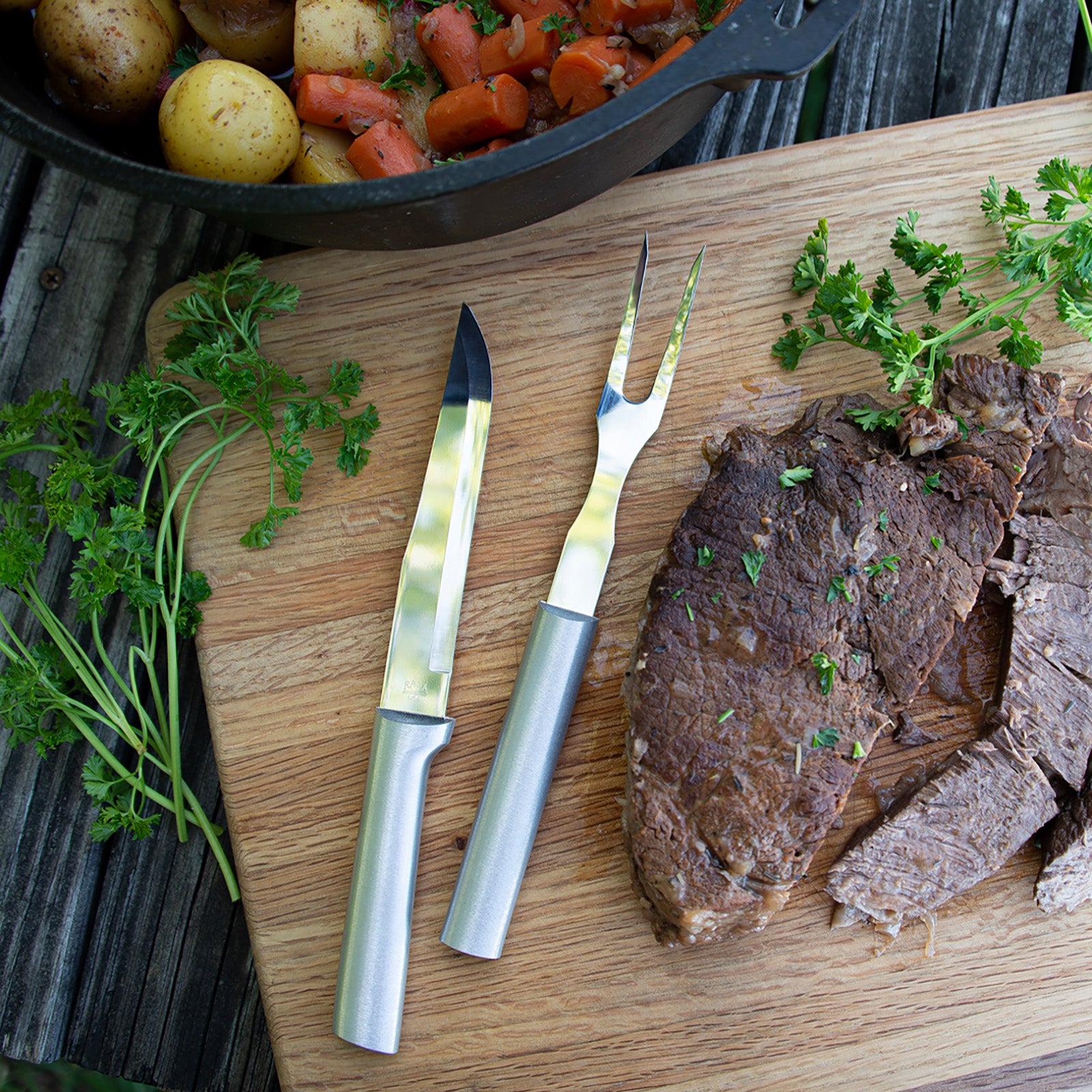 Rada Cutlery 5.125-Inch Carving Fork, Aluminum Handle