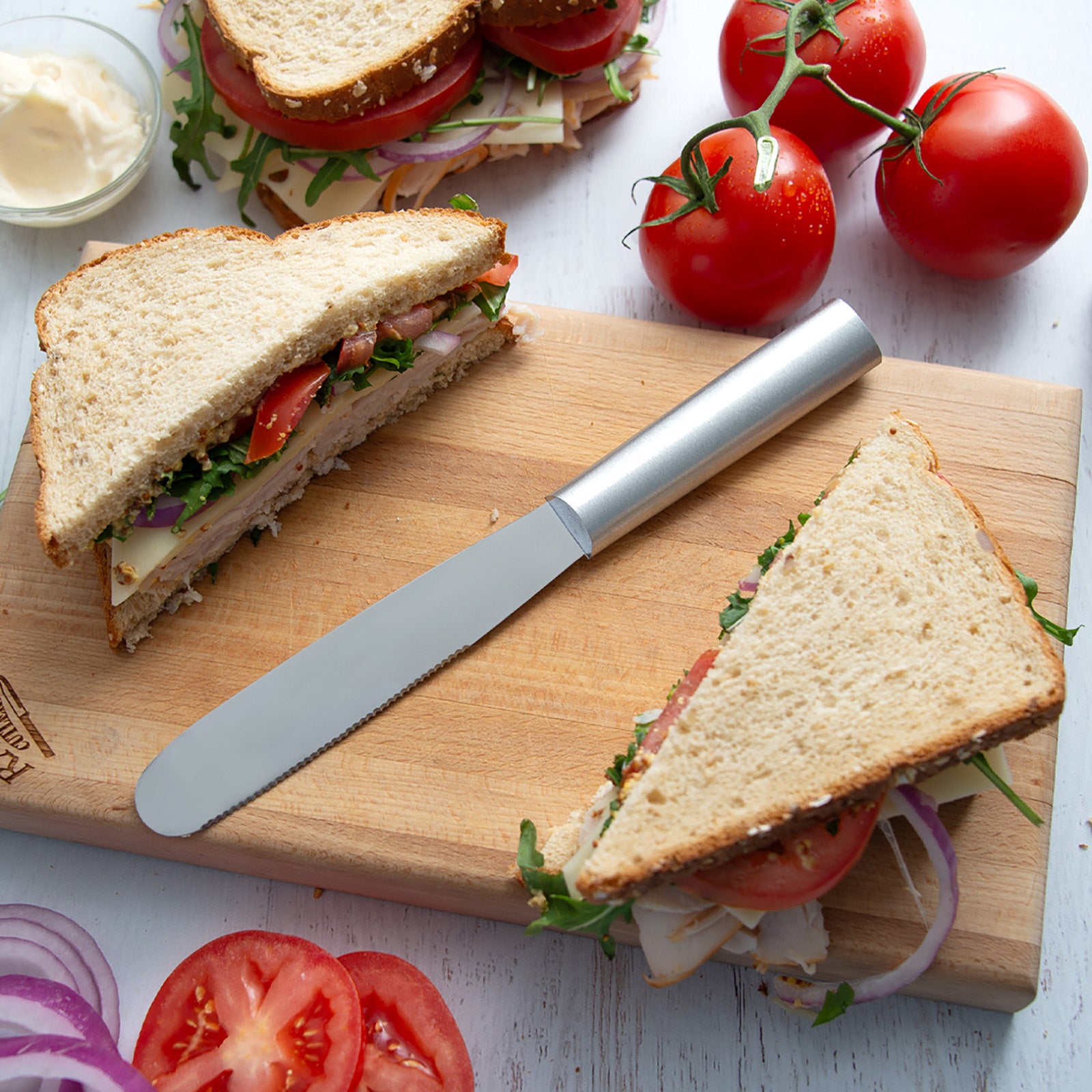 Rada Cutlery 5.375-Inch Super Spreader Stainless Hollow Ground Blade, Aluminum Handle