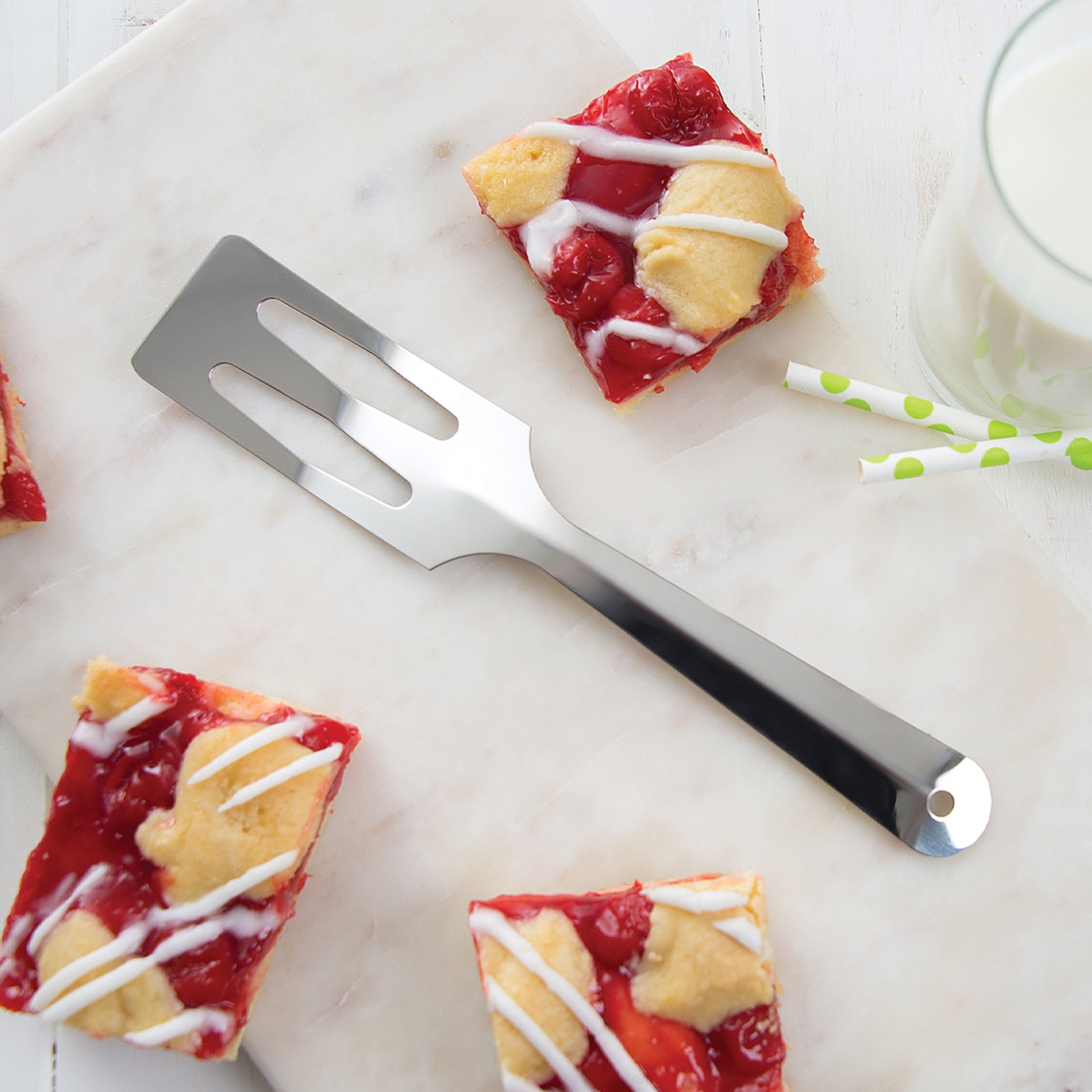 Rada Cutlery Slotted Serving Spoon, Stainless Steel Face, Set of 4