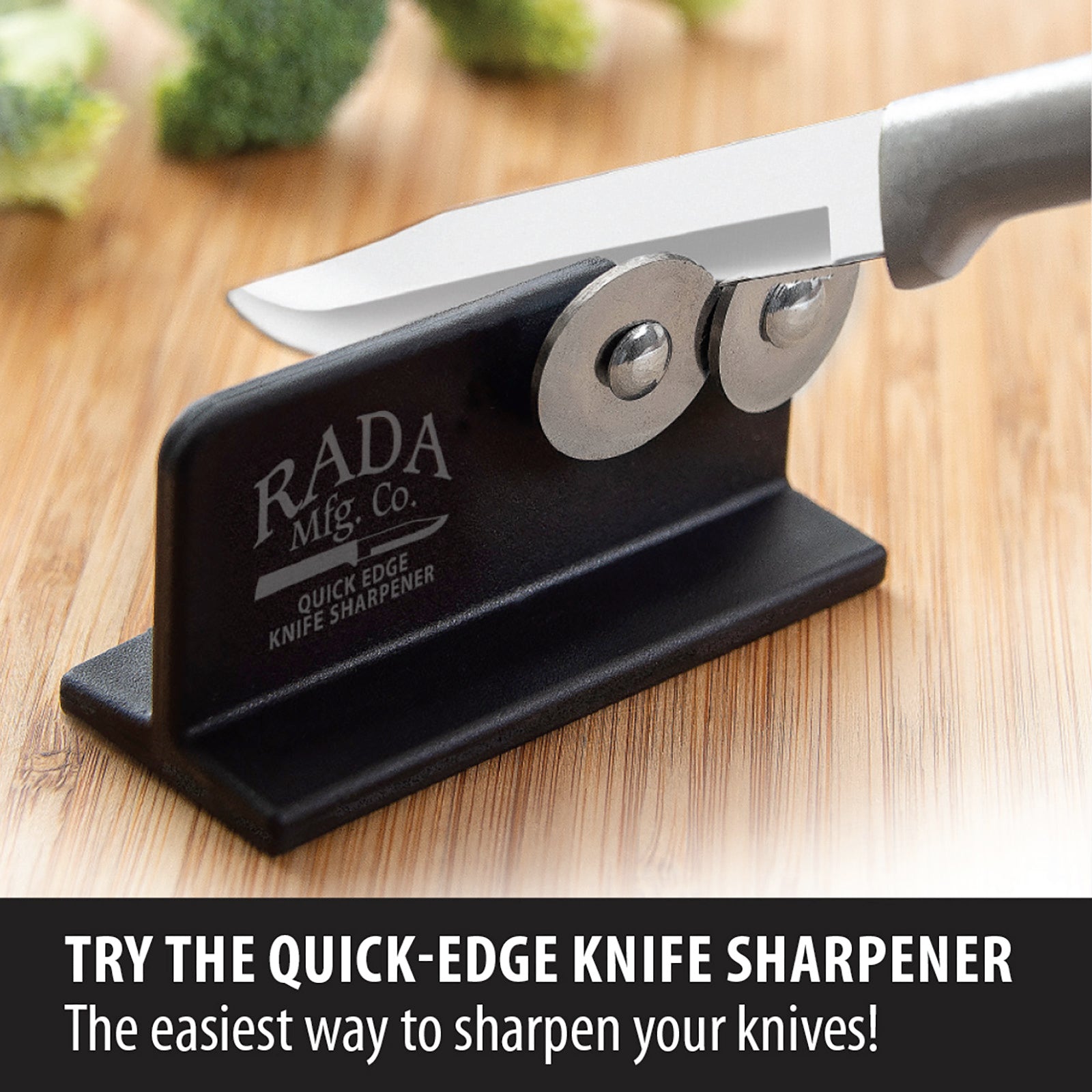 Rada Cutlery Quick Edge Knife Sharpener Stainless Steel Wheels