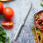 Rada Cutlery 5-Inch Tomato Slicer Stainless Steel Serrated Blade, Aluminum Handle