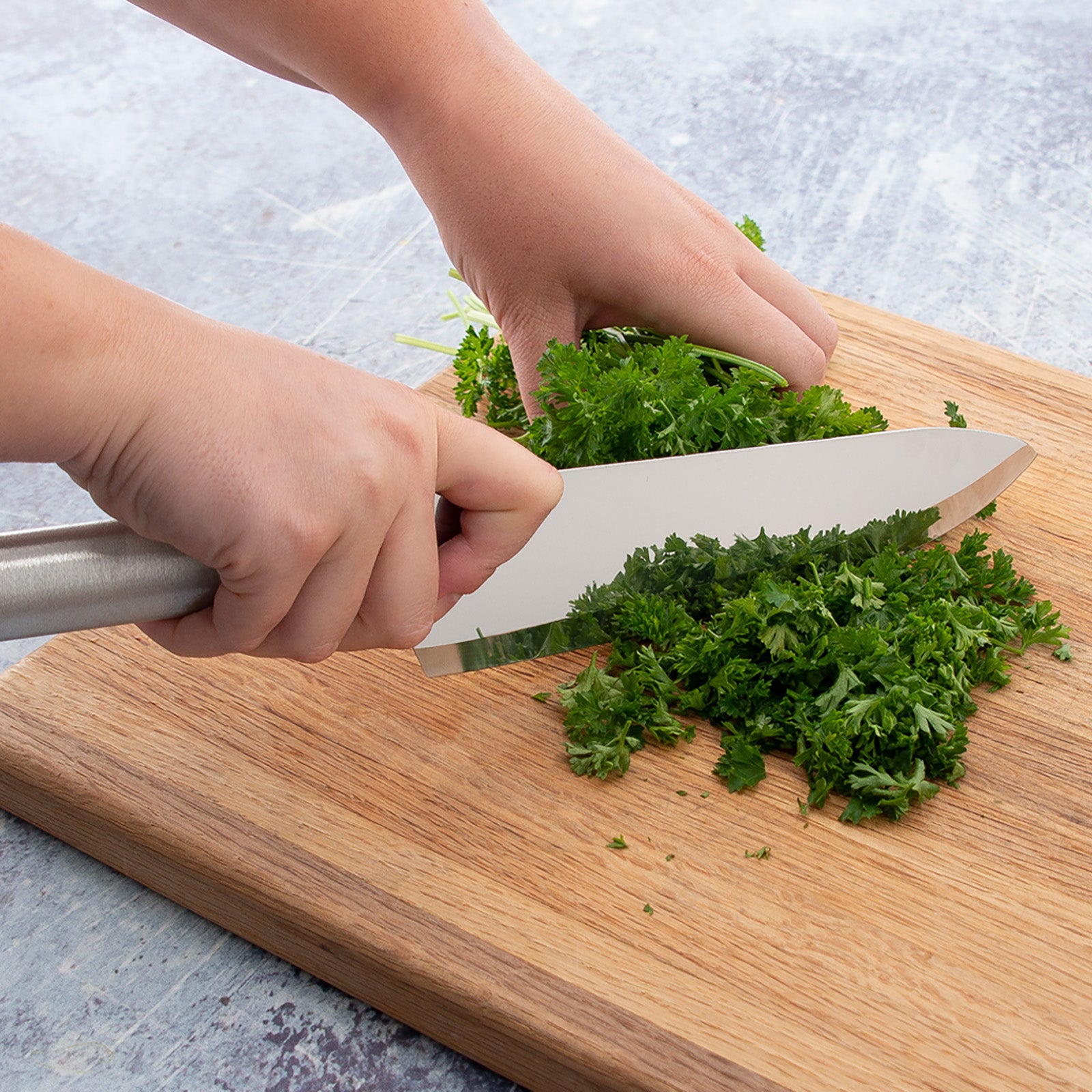 Rada Cutlery 8.5-Inch French Chef Knife, 5.25 Inch Chef's Dicer Knife, Silver Handles & Quick Edge Knife Sharpener