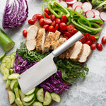 Rada Cutlery 8.5-Inch French Chef Knife, 5.25 Inch Chef's Dicer Knife, Silver Handles & Quick Edge Knife Sharpener