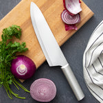 Rada Cutlery 8.5-Inch French Chef Knife Set of 2, Silver Handles & Quick Edge Knife Sharpener