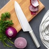 Rada Cutlery 8.5-Inch French Chef Knife Set of 2, Silver Handles & Quick Edge Knife Sharpener