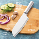Rada Cutlery 6.25-Inch Cook's Knife Set of 2, Silver Handles & Quick Edge Knife Sharpener