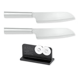 Rada Cutlery 6.25-Inch Cook's Knife Set of 2, Silver Handles & Quick Edge Knife Sharpener
