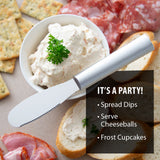 Rada Cutlery 3.375-Inch Party Spreader Stainless Steel Serrated Blade, Aluminum Handle