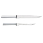 Rada Cutlery 7-Inch Serrated Slicer Stainless Steel Blade & 5-Inch Tomato Slicer Stainless Steel Serrated Blade, Silver Handles