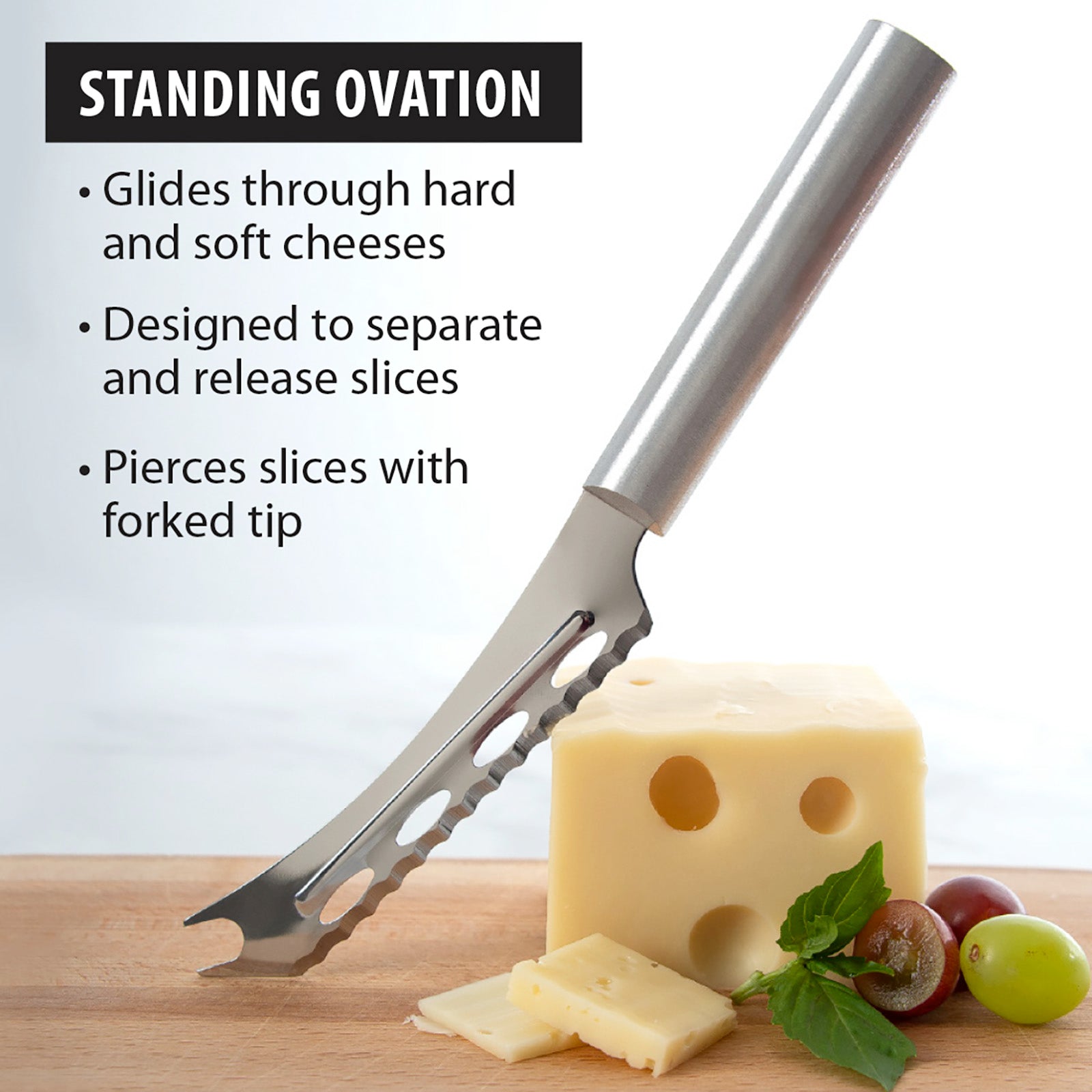 Rada Cutlery 5.25-Inch Cheese Knife Serrated Stainless Steel Blade, Aluminum Handle