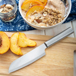 Rada Cutlery 4.75-Inch Cook's Utility Knife Set of 2, Silver Handles & Quick Edge Knife Sharpener