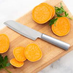 Rada Cutlery 4.75-Inch Cook's Utility Knife Set of 2, Silver Handles & Quick Edge Knife Sharpener
