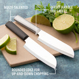 Rada Cutlery 4.75-Inch Cook's Utility Knife Set of 2, Silver Handles & Quick Edge Knife Sharpener